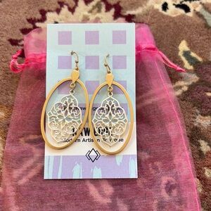 Gold and Silver Filigree Earrings